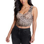 Women's Tecla Animal-Print Cropped Bow Top