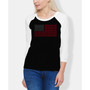 Women's Raglan Word Art USA Flag T-shirt