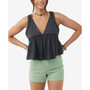 Juniors' Deanna Solid Ruffled Skimmer Tank Top