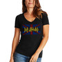 Women's Word Art V-Neck T-shirt - Def Leppard Top