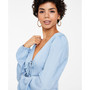 Women's Long Sleeve Liza Tie-Front V-Neck Shirt