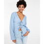 Women's Long Sleeve Liza Tie-Front V-Neck Shirt