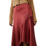 Women's Satin Asymmetrical Seamed Skirt