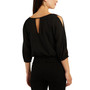 Juniors' Hardware-Trimmed Keyhole Split-Shoulder Top