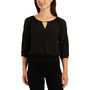 Juniors' Hardware-Trimmed Keyhole Split-Shoulder Top