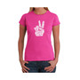 Women's Word Art T-Shirt - Peace Fingers