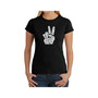 Women's Word Art T-Shirt - Peace Fingers
