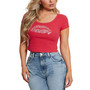 Women's Cropped Eco Rhinestone Lips Tee