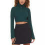 Women's Performance Quarter-Zip Long-Sleeve Crop Top