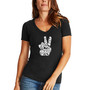 Women's V-neck Word Art Peace Out T-shirt