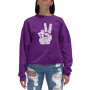 Women's Word Art Crewneck Peace Fingers Sweatshirt