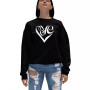 Women's Crewneck Word Art Script Love Heart Sweatshirt Top
