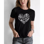 Women's Word Art Heart Notes T-shirt
