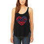 Women's Premium July 4th Heart Word Art Flowy Tank Top