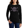 Women's Long Sleeve Word Art XOXO Skull T-shirt