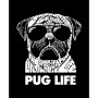 Women's Word Art Pug Life Crewneck Sweatshirt