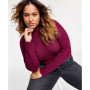 Trendy Plus Size Moon Rib Turtleneck Top