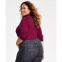 Trendy Plus Size Moon Rib Turtleneck Top