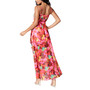 Printed V-Neck Sleeveless Ruffled Maxi Dress