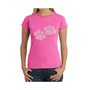 Women's Word Art T-Shirt - Woof Paw Prints
