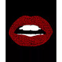 Women's Word Art Crewneck Fabulous Lips Sweatshirt