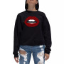 Women's Word Art Crewneck Fabulous Lips Sweatshirt
