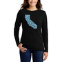 Women's California Hearts Word Art Long Sleeve T-shirt