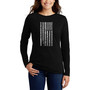 Women's Long Sleeve Word Art National Anthem Flag T-shirt