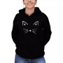 Women's Word Art Hooded Whiskers Sweatshirt Top