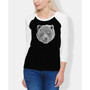 Women's Raglan Word Art Bear Face T-shirt