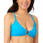 Juniors' Pink Sizzle Terry Daisy Ring-Front Bralette Bikini Top, Created for Macy's