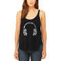 Women's Word Art Music Note Headphones Flowy Tank Top