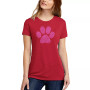 Women's Premium Blend XOXO Dog Paw Word Art T-shirt