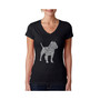 Women's Word Art V-Neck T-Shirt - Pitbull