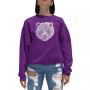 Women's Crewneck Word Art Bear Face Sweatshirt Top