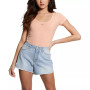 Women's Short-Sleeve Triangle Rhinestone Logo Bodysuit