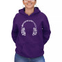 Women's Word Art Music Note Headphones Hooded Sweatshirt