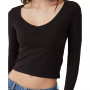 Women's Lola Rouched Front Long Sleeve Top