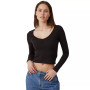 Women's Lola Rouched Front Long Sleeve Top