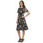Women's Floral-Print Godet-Trim Sheath Dress