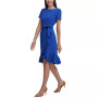 Ruffled Tulip-Hem Crepe Dress