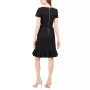 Ruffled Tulip-Hem Crepe Dress
