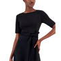 Women's Faux-Suede Belted Midi Dress