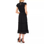 Women's Ruffled Flutter Sleeve Swiss Dot Midi Dress