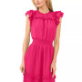 Women's Ruffled Flutter Sleeve Swiss Dot Midi Dress