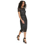 Women's Mesh-Overlay Printed Bodycon Dress