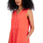 Women's Cotton Sleeveless Tiered Dress, Created for Macy's
