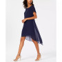 Chiffon-Overlay A-Line Dress