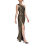 Women's Sequined One-Shoulder Front-Slit Gown