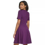 Women's Button-Detail Short-Sleeved Fit & Flare Dress